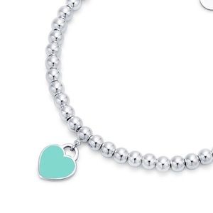 Tiffany & Co - Return to Tiffany Blue Heart Tag Silver Bead Bracelet
